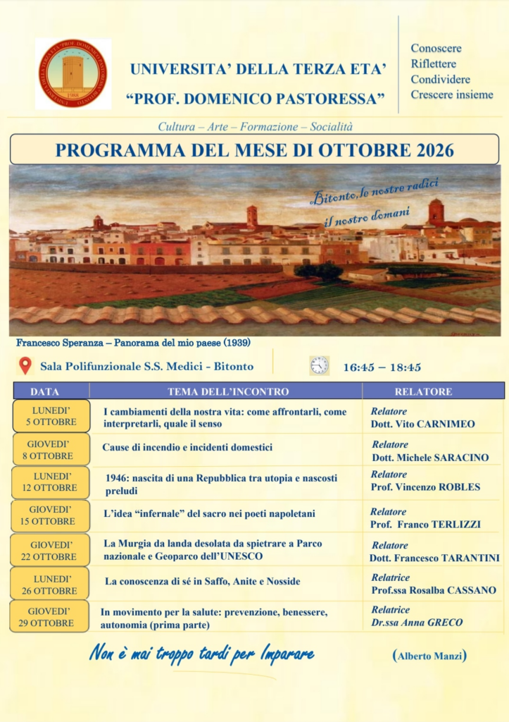 Programma Ottobre 2026 A.A. 2026-2027

